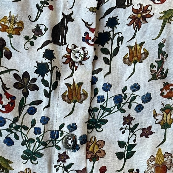 Samantha Pleet Glance Blouse Illuminated Print Unicorn Floral Top 4X - Picture 7 of 16